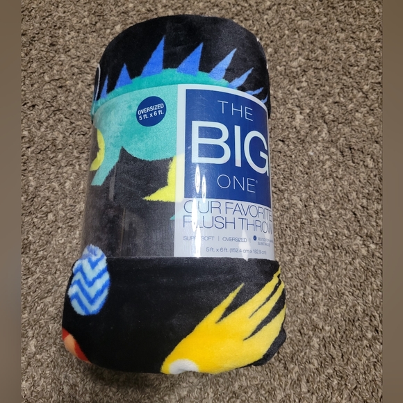The Big One Bedding Dino Space Big One Plush Throw Blanket 5 X 60